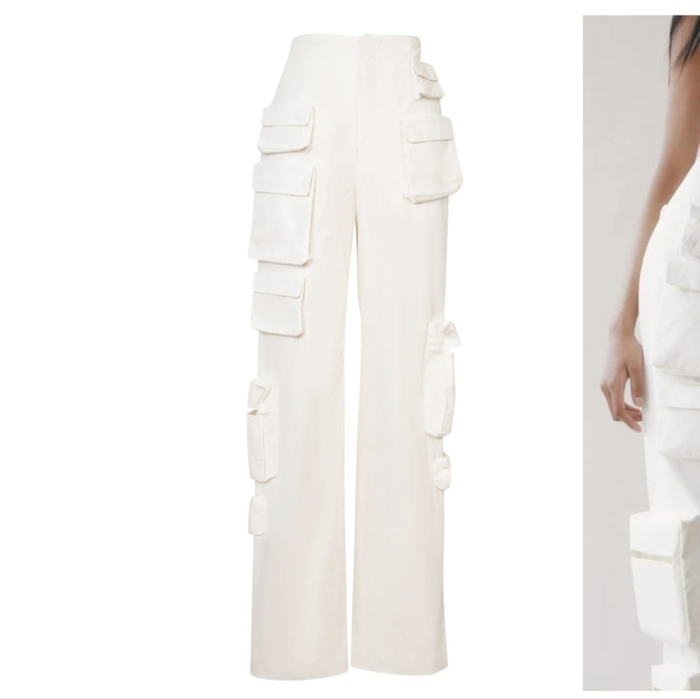 Orseund Iris Pocket Cargo Pants Ecru White Small Reformation
